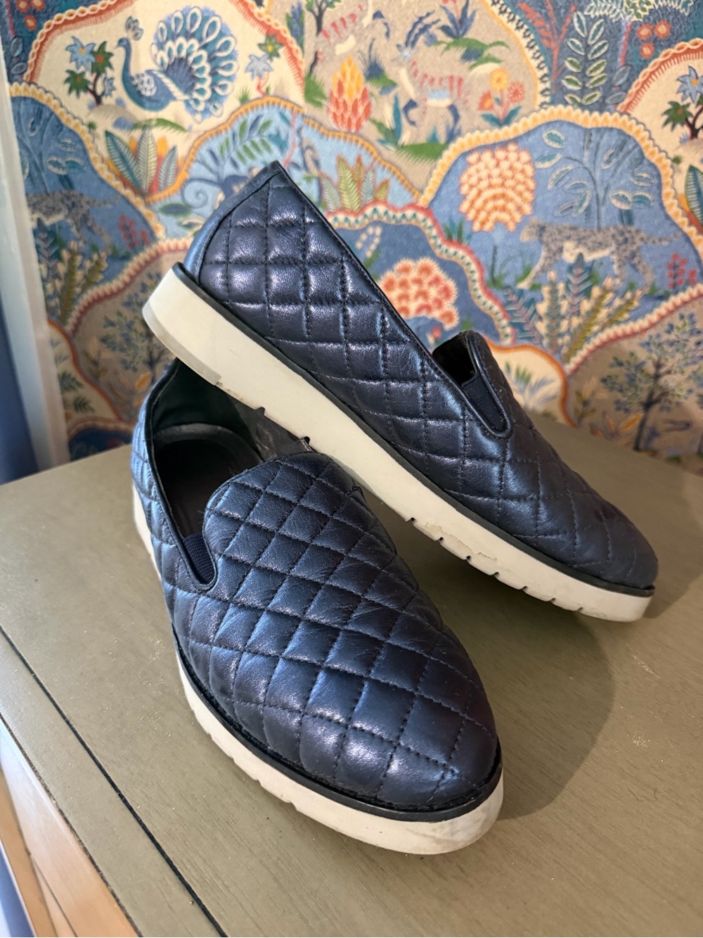 Johnston & Murphy Quilted Navy Slip-On Loafers